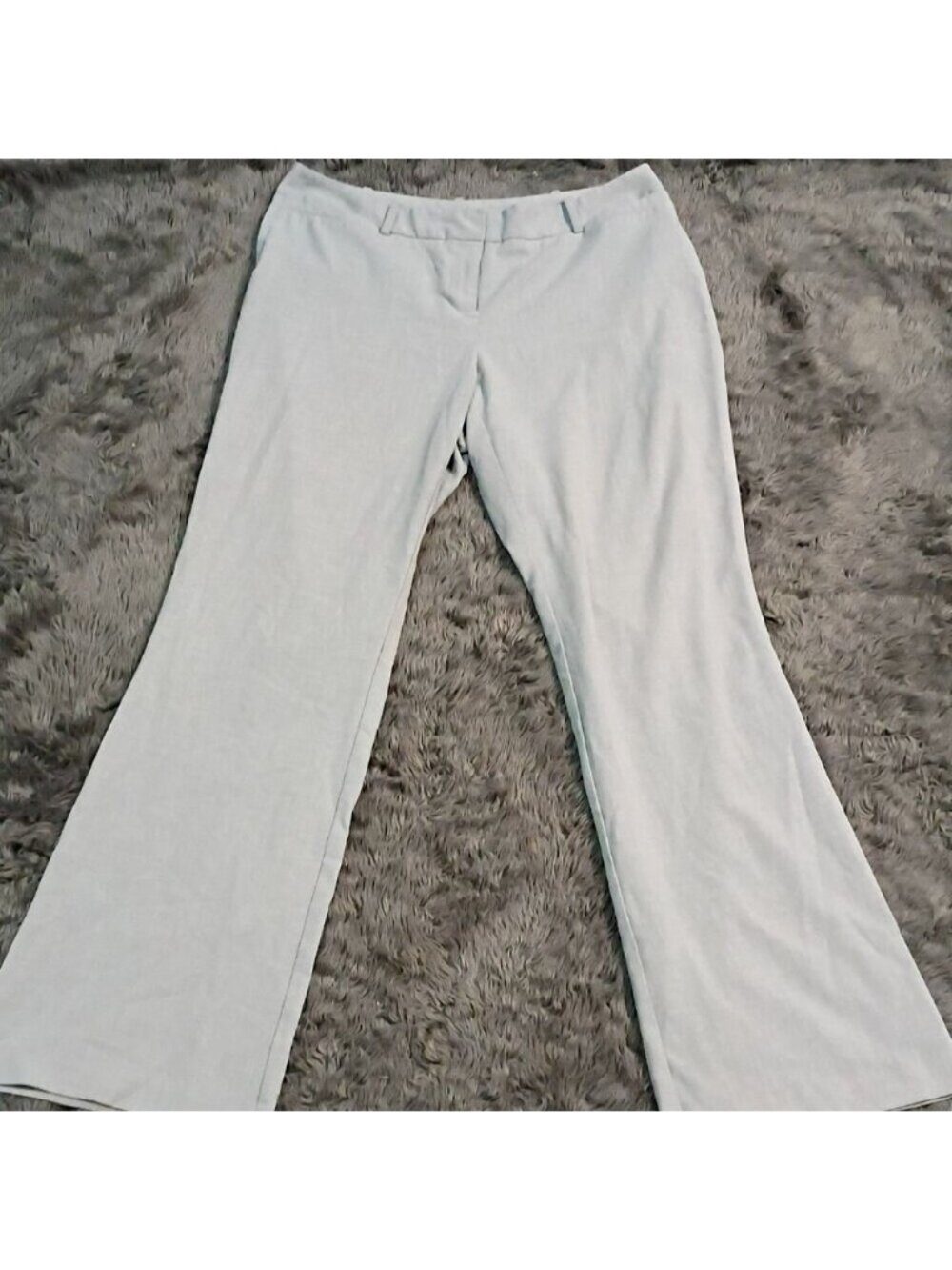 Worthington Women's Gray Solid Straight Leg Dress Pants Flat Front Inseam 28 10